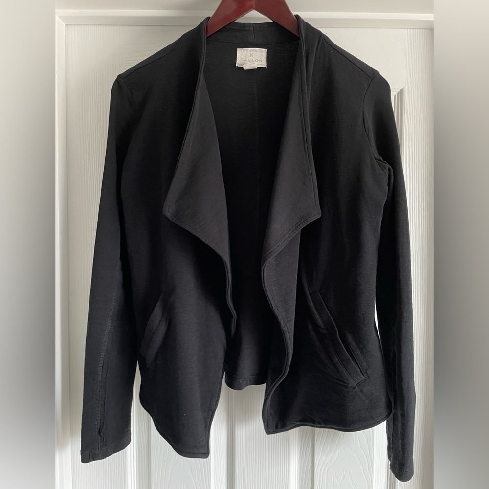 Black Caslon Drape Front Knit Blazer size large